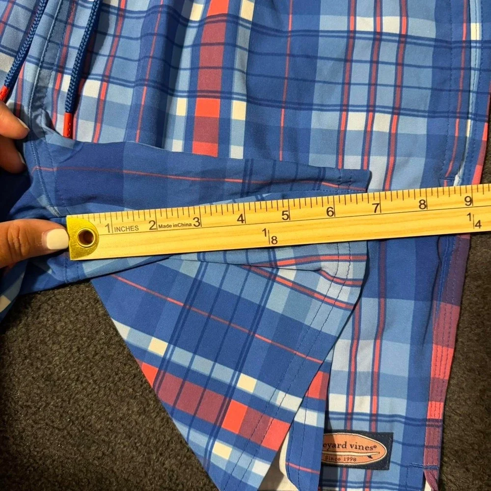 Vineyard Vines Plaid Chappy Swim Trunks Size M Preppy Outdoor Vacation